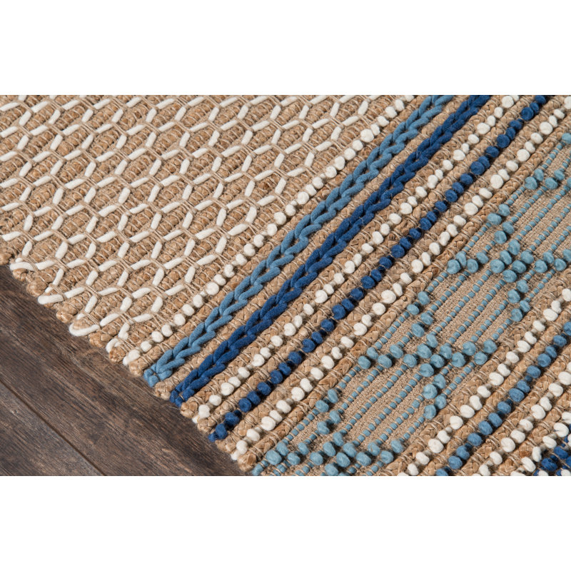 Joss & Main Alberta Handmade Flatweave Beige/Blue Rug & Reviews Wayfair